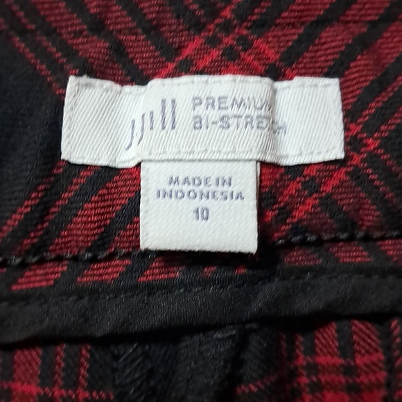 J Jill Plaid Premium Bi-Stretch Pant Size 10 Casual Tartin Academia Preowned - Picture 6 of 9